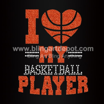 I love My Player Rhinestone Hotfix Transfers I love My Player Rhinestone Hotfix Transfers